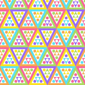 Colorful Modern Geo Circle Triangle ~ Pastel Rainbow