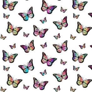 Tie-Dye Butterfly - white 