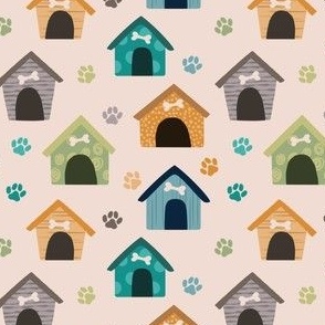 Cute colorful dog houses