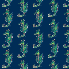 seahorses on Navy medium scale