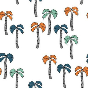 palm tree fabric - palms fabric, palm tree - orange