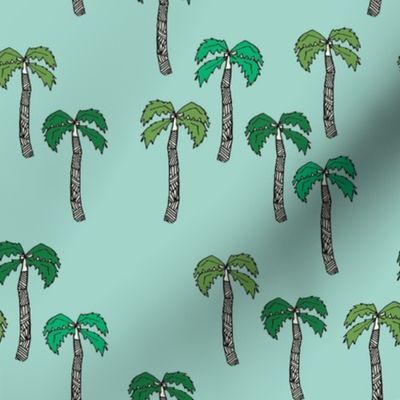 palm tree fabric - palms fabric, palm tree - mint