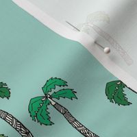 palm tree fabric - palms fabric, palm tree - mint