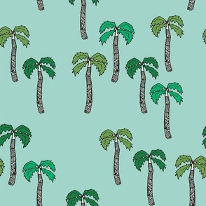 palm tree fabric - palms fabric, palm tree - mint