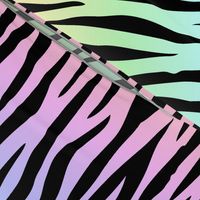 Large Pastel Rainbow Zebra Stripes Animal Print