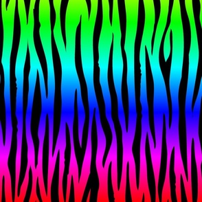 Neon Rainbow Zebra Stripes Animal Print