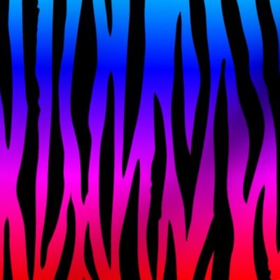 Small Neon Rainbow Zebra Stripes Animal Print