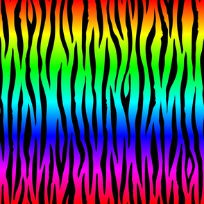 Small Neon Rainbow Zebra Stripes Animal Print