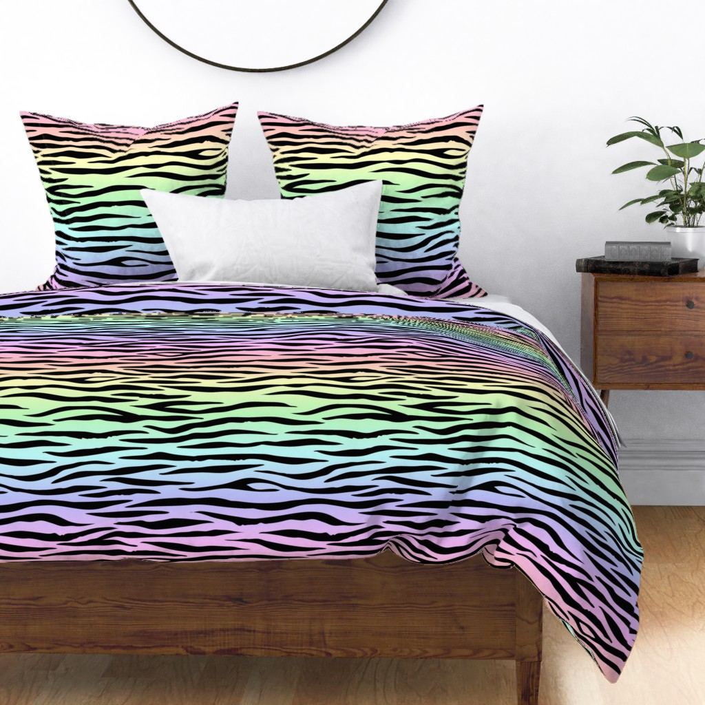Pastel Rainbow Zebra Stripes Animal Print