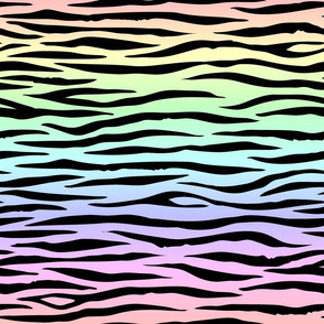 Small Pastel Rainbow Zebra Stripes Animal Print