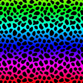 Neon Rainbow Cheetah Animal Spots Print