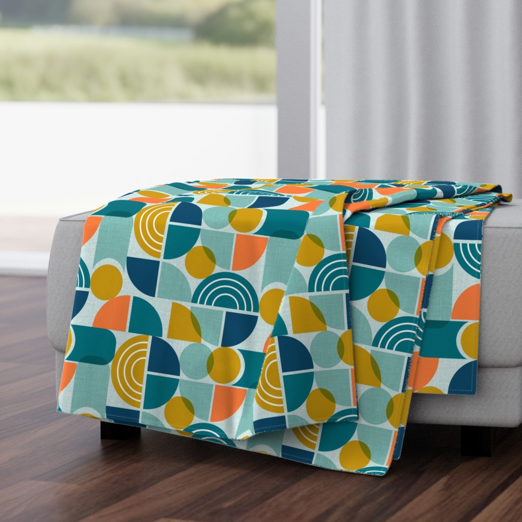 Trailway - Modern Geometric Textured Aqua Large Scale