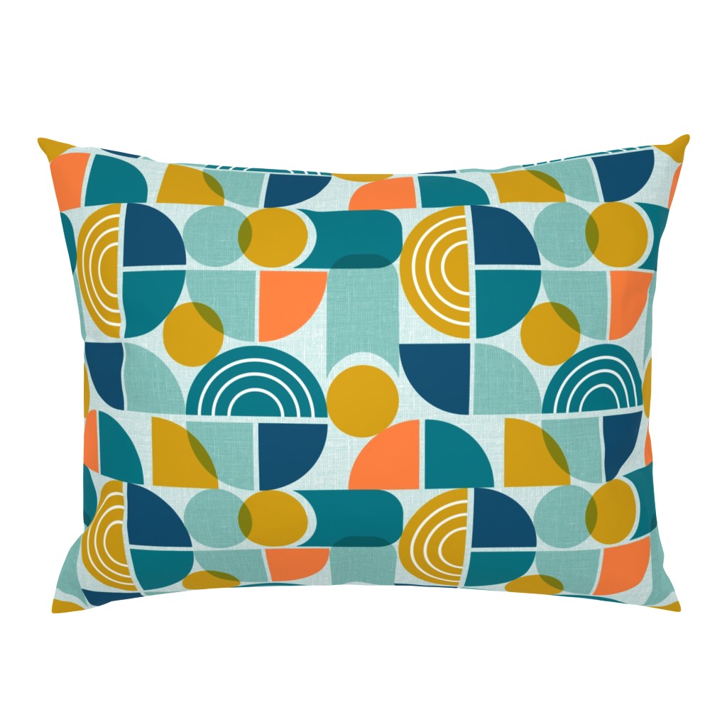 Trailway - Modern Geometric Textured Aqua Large Scale