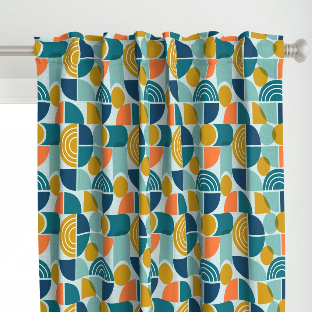 Trailway - Modern Geometric Textured Aqua Large Scale