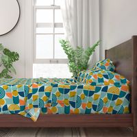 Trailway - Modern Geometric Textured Aqua Large Scale