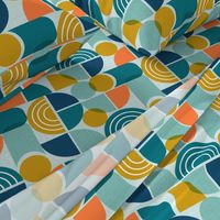 Trailway - Modern Geometric Textured Aqua Large Scale