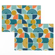 Trailway - Modern Geometric Textured Aqua Large Scale