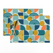 Trailway - Modern Geometric Textured Aqua Large Scale