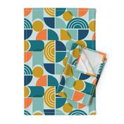 Trailway - Modern Geometric Textured Aqua Large Scale