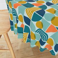 Trailway - Modern Geometric Textured Aqua Large Scale