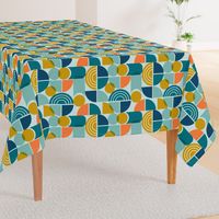 Trailway - Modern Geometric Textured Aqua Large Scale