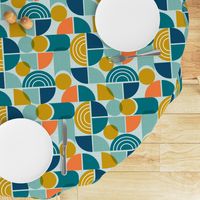 Trailway - Modern Geometric Textured Aqua Large Scale