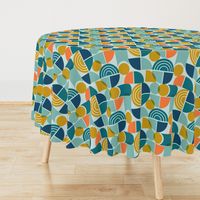 Trailway - Modern Geometric Textured Aqua Large Scale