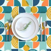 Trailway - Modern Geometric Textured Aqua Large Scale