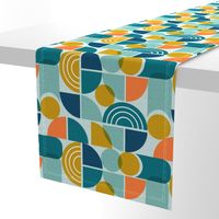 Trailway - Modern Geometric Textured Aqua Large Scale