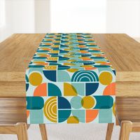 Trailway - Modern Geometric Textured Aqua Large Scale