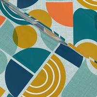 Trailway - Modern Geometric Textured Aqua Large Scale