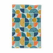 Trailway - Modern Geometric Textured Aqua Large Scale