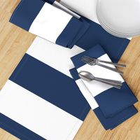 6" Navy and White Stripes - Horizontal - Navy Blue / Navy Peony - Horizontal - 6 Inch / 6 In / 6in