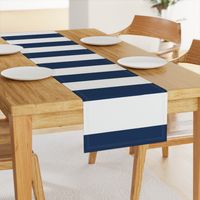 6" Navy and White Stripes - Horizontal - Navy Blue / Navy Peony - Horizontal - 6 Inch / 6 In / 6in