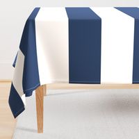 8" Navy and White Stripes - Horizontal - Navy Blue / Navy Peony - Horizontal - 8 Inch / 8 In / 8in