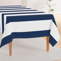 8" Navy and White Stripes - Horizontal - Navy Blue / Navy Peony - Horizontal - 8 Inch / 8 In / 8in