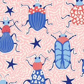 Beetles/blue and blush/jumbo