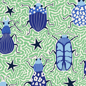 Beetles/blue and green/jumbo