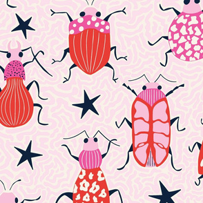 Beetles/red and pink/jumbo