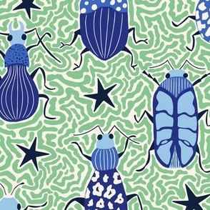 Beetles/blue and green/medium