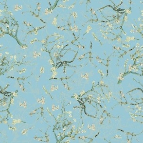 9" Van Gogh Almond Tree Branches Pattern - Watercolor Cherry Blossom 2 Layers