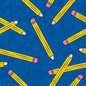 (large scale) pencil toss  - number 2 pencil - school supplies - blue - LAD20