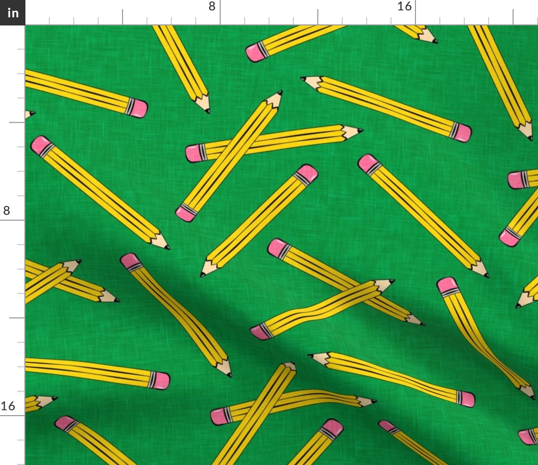 (large scale) pencil toss  - number 2 pencil - school supplies - green - LAD20