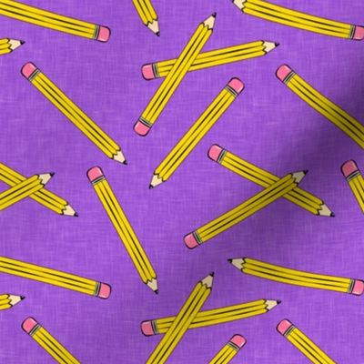 pencil toss  - number 2 pencil - school supplies - purple - LAD20