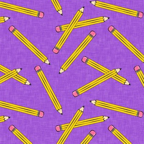 pencil toss  - number 2 pencil - school supplies - purple - LAD20