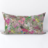 Birds and Blooms Chinoiserie {Doe Grey}