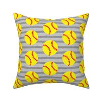 softballs - grey stripes  - LAD20