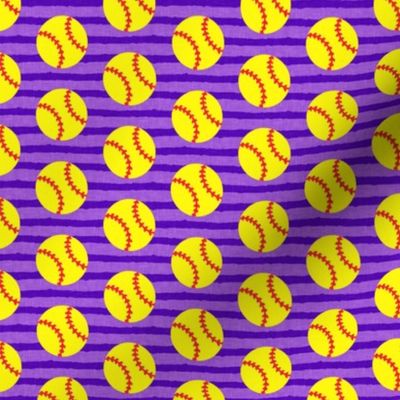 (small scale) softballs - purple stripes - LAD20