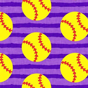 softballs - purple stripes - LAD20
