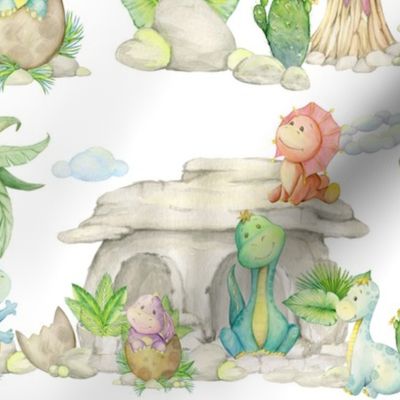 XL Dinosaur Friends – Kids Fabric